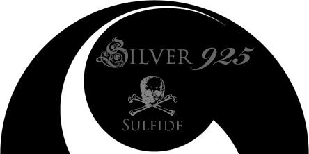 硫化銀と18金の二つ巴図 SilverSulfide925